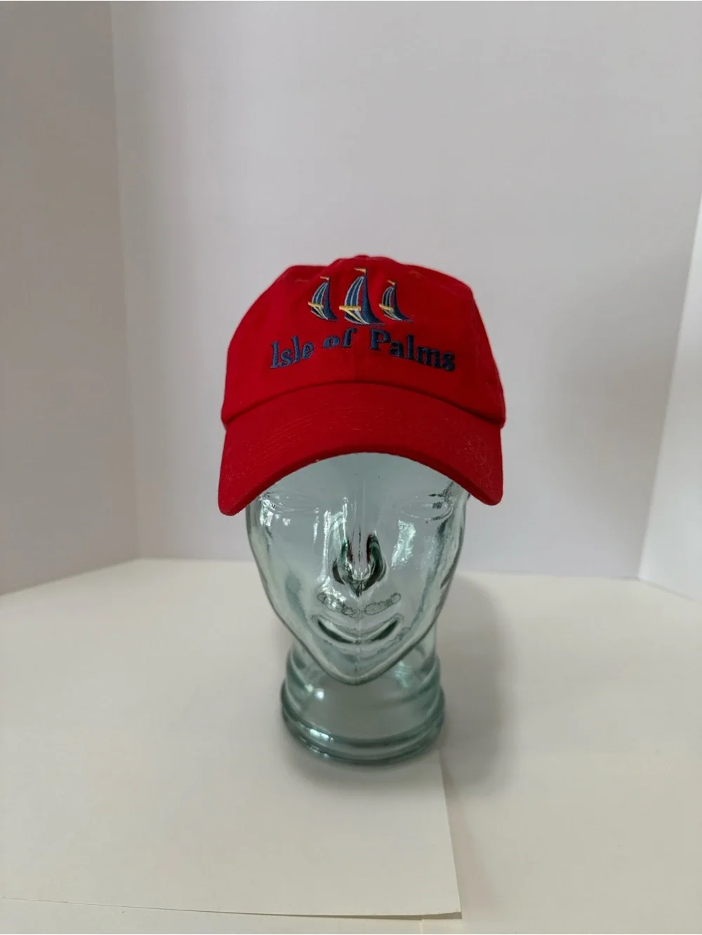 Red Embroidered 'Isle of Palms' Baseball Cap